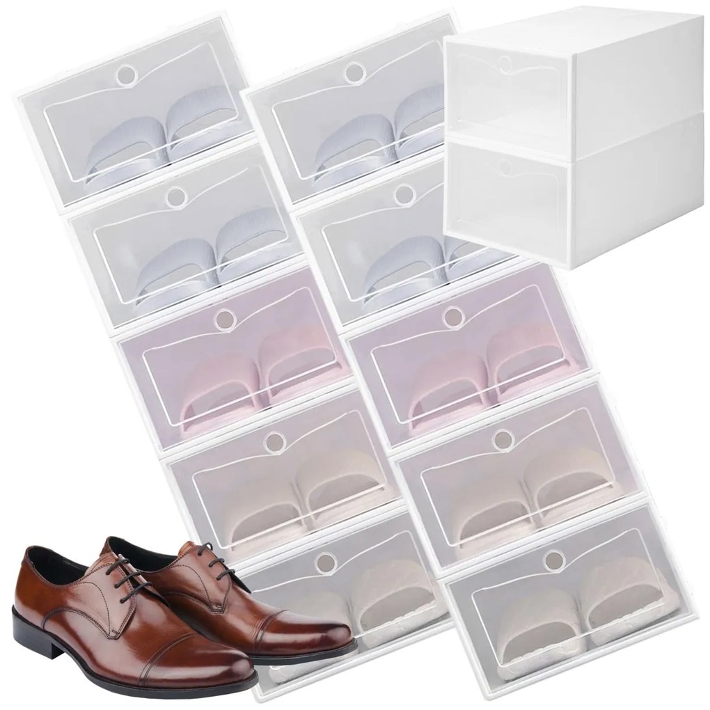 Súprava 10 ks boxov na topánky OSLO biela