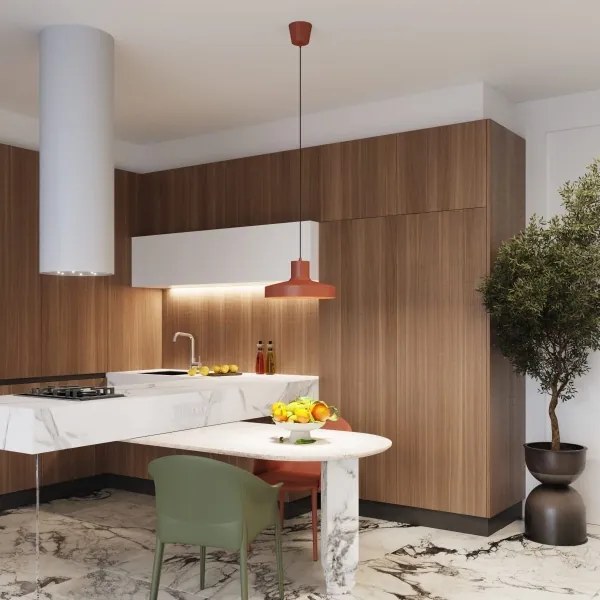 Sollux SL.1706 - Luster na lanku BILO 1xE27/15W/230V pr. 35 cm oranžová