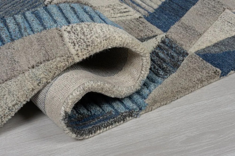 Flair Rugs 160x230 cm Kusový koberec Moda Asher Blue, modrá, chodba / predsieň
