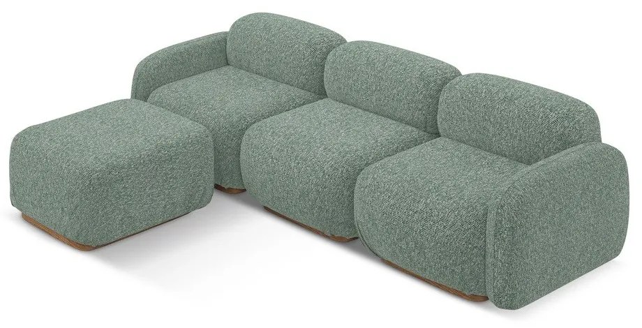 Svetlozelená modulárna rohová pohovka (variabilná) Ailani – Makamii