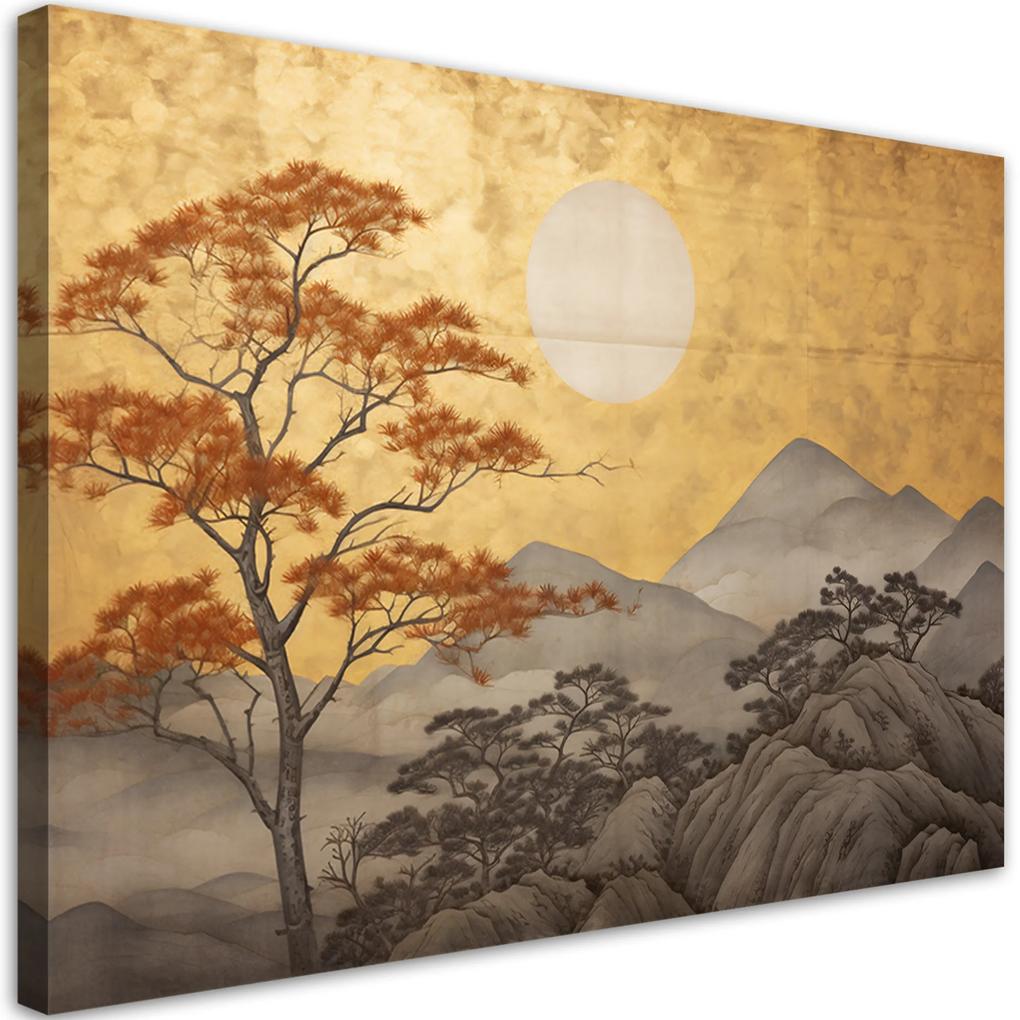 Gario Obraz na plátne Zlatá horská krajina v Japonsku Rozmery: 60 x 40 cm