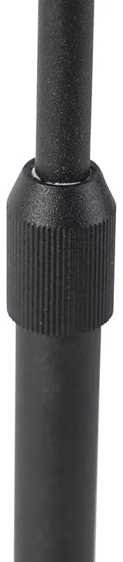 Stolná lampa čierna s tienidlom z ľanu sivá 35 cm nastaviteľná - Parte