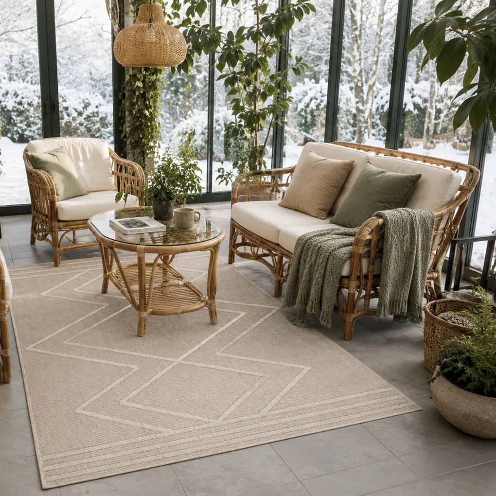 Ayyildiz, Kusový koberec Patara 4954 Beige – na von aj na doma, 80x250, béžová, chodba / predsieň