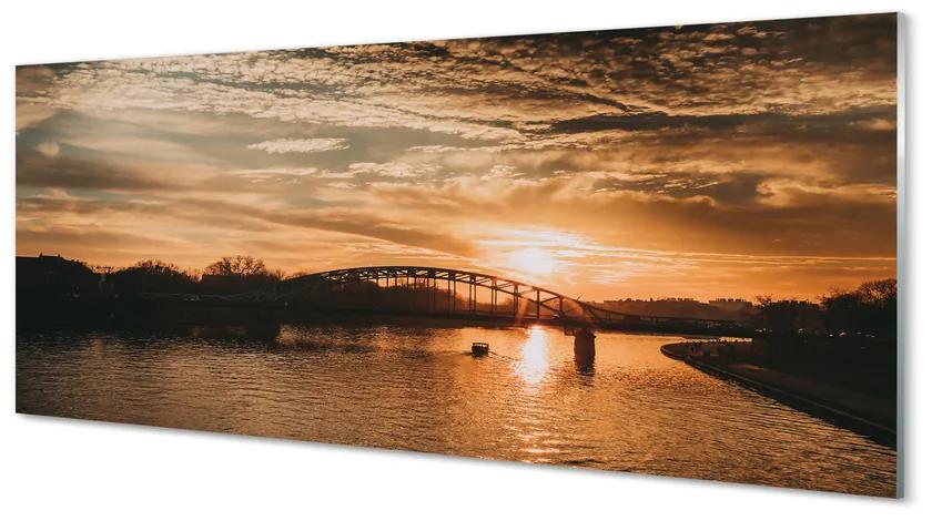 Obraz na akrylátovom skle Krakow river bridge sunset 120x60 cm