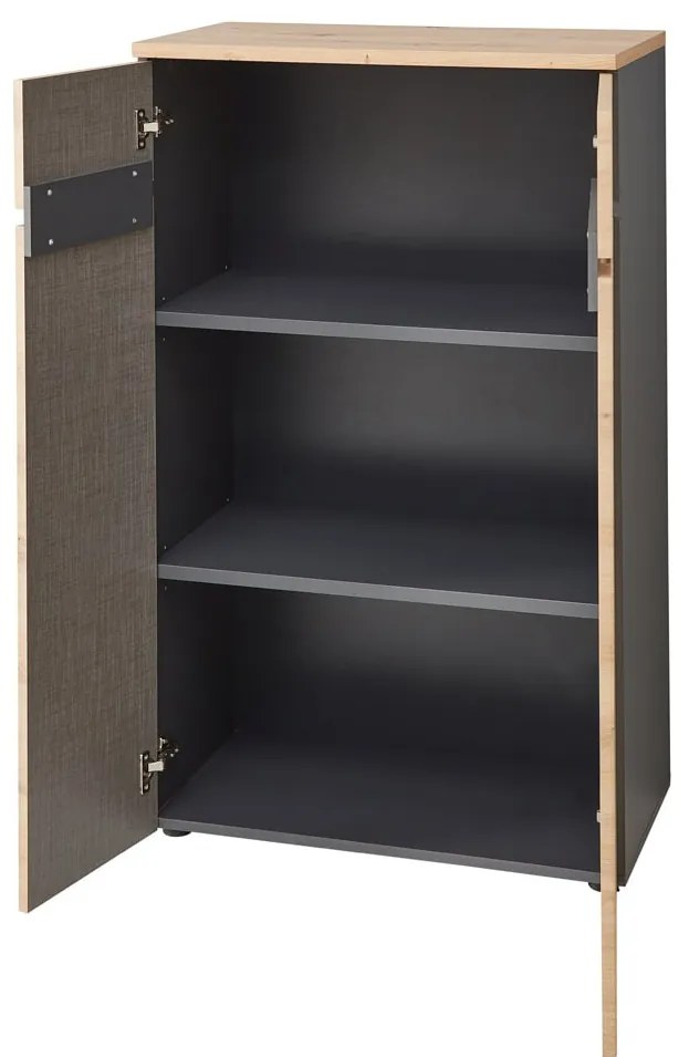 Kancelárska komoda Brego 10 75 cm grafit/dub Artisan