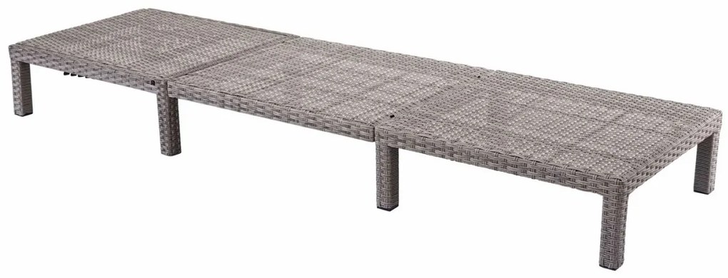 Záhradné lehátko HWC-A51 - vankúše tmavosivé basic 5cm - sivá