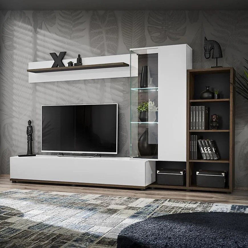 Obývacia stena SILK II PEW SK2 perla elm/biela