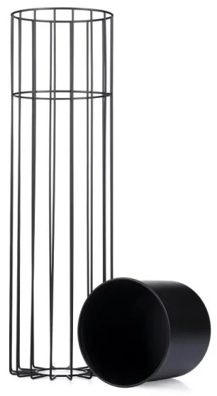 Kovový kvetináč LOFT 70x20 cm čierna