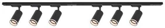 Bodové svietidlo v lištovom systéme PIPE 6xGU10/10W/230V čierne