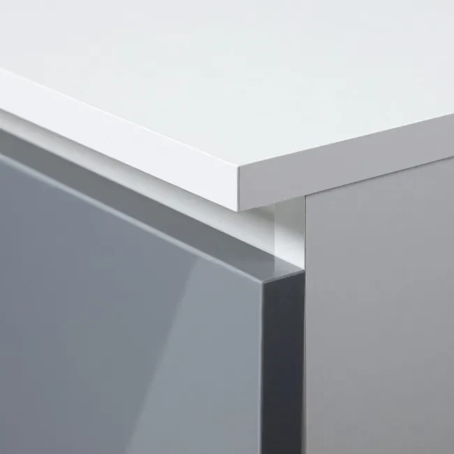 Komoda K140 8SZ CLP metalická, lesk