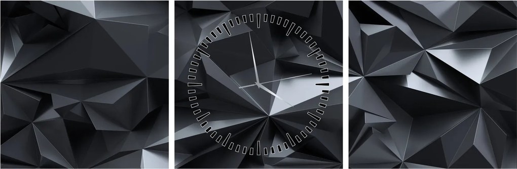 Obraz - Geometrická abstrakcia (s hodinami) (90x30 cm)