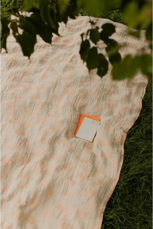 Ľanová deka / obrus Kesäkukka 145x180, ľan-škoricová