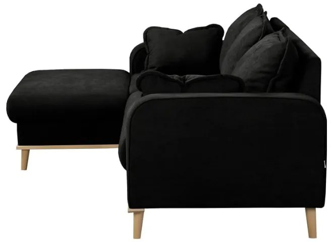 Čierna rohová pohovka (ľavý roh) Beata - Ropez