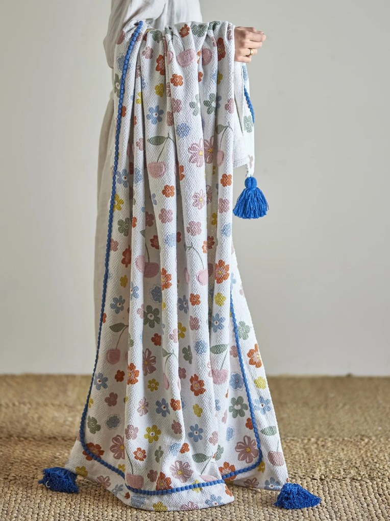 Bloomingville Prehoz z recyklovanej bavlny Cherry 130 × 160 cm