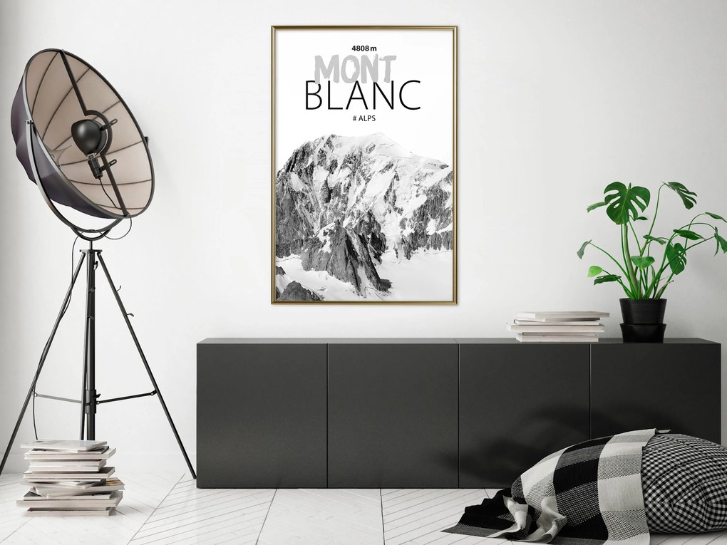 Artgeist Plagát - Mont Blanc [Poster] Veľkosť: 20x30, Verzia: Zlatý rám s passe-partout