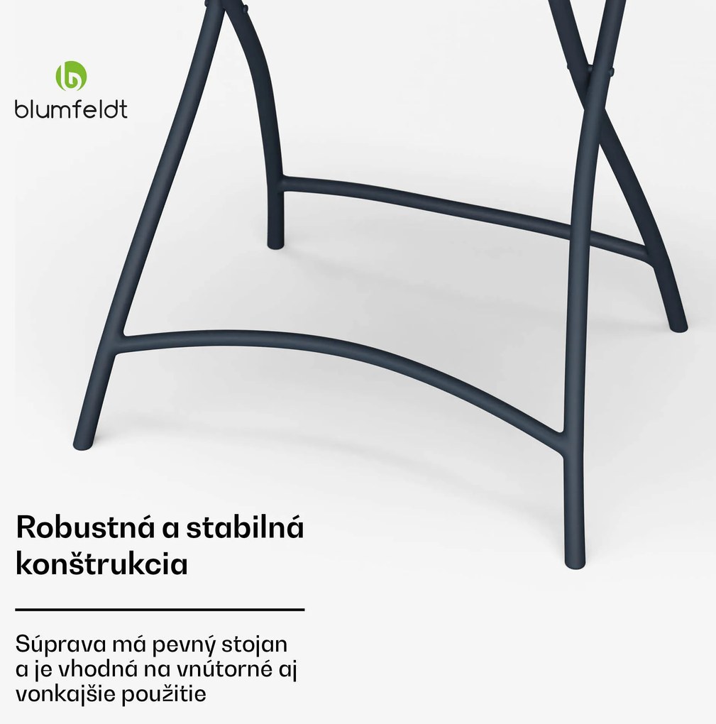 Blumfeldt RetroChic záhradný set, 1 stôl + 2 stoličky, 60 cm, skladacie, potiahnutý, odolný voči poveternostným vplyvom