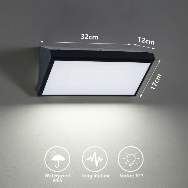 Brilagi - LED RGBW vonkajšie nástenné svietidlo TRIANGLE 1xE27/9W/230V čierna IP65