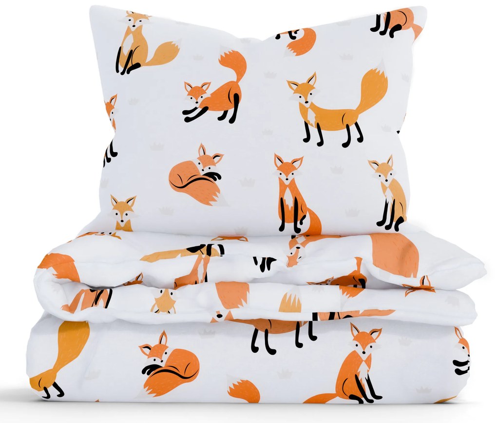 Predĺžené bavlnené obliečky Renforcé – Líšky 02