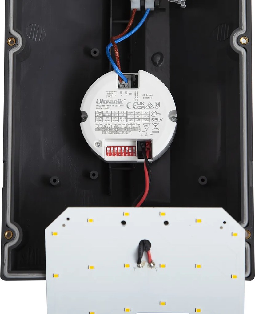 Moderné vonkajšie nástenné svietidlo tmavosivé vrátane LED IP65 s pohybovým senzorom - Marek