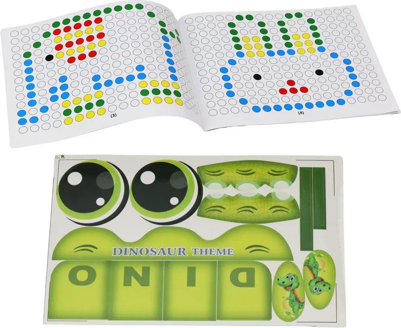 LEAN Toys Edukačná magnetická tabuľka s dinosaurami a puzzle, zelená