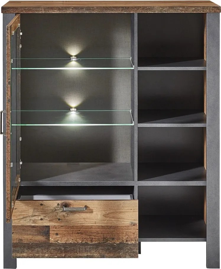 Vitrína s priehradkami Cardiff, s osvetlením