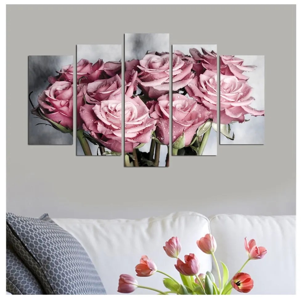 Viacdielny obraz Bouquet, 110 × 60 cm