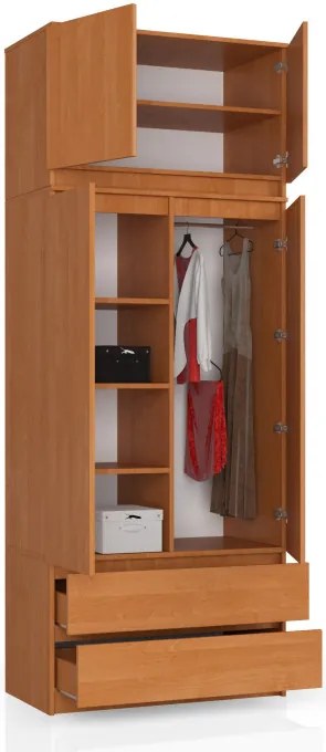 Skriňa s nadstavcom S 90 cm 2D 2SZ CLP olcha