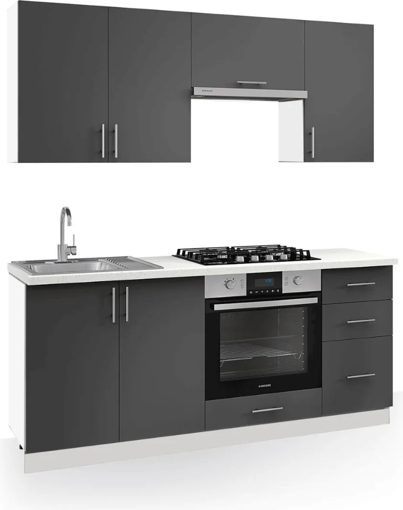 Kuchynská linka 180 FORESTA, antracit-biela