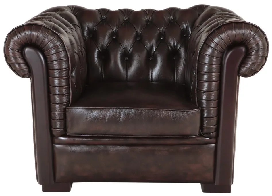 furniture-nabytek.cz - Křeslo Chesterfield Tiffy z hovězí kůže