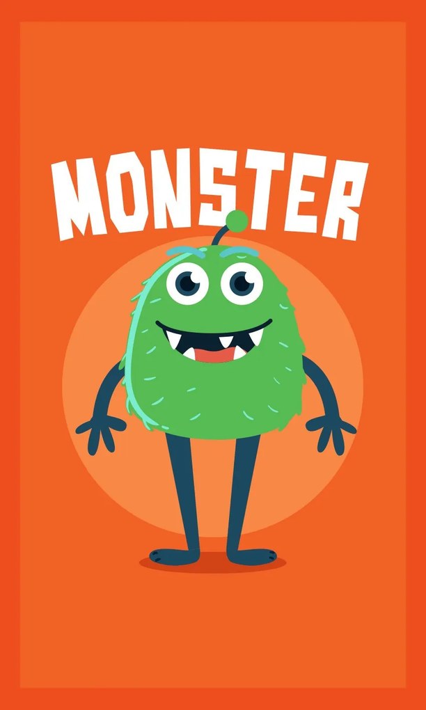 Detský bavlnený uterák KIDS Monster 30x50 cm oranžový