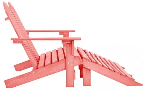 vidaXL 2-miestna záhradná stolička a taburetka Adirondack jedľový masív ružová-