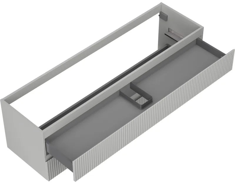 Mexen Rivel, kúpeľňová skrinka 160 cm, 2 zásuvky, drážkovaná, sivá matná, 91A20-16047-2-BFF62