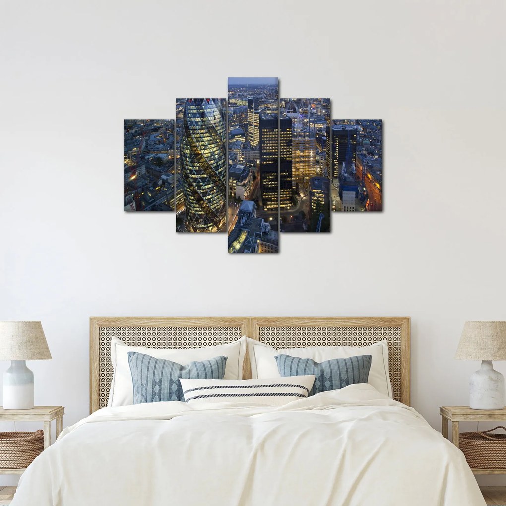 Obraz - Večerná panoráma Londýna (150x105 cm)