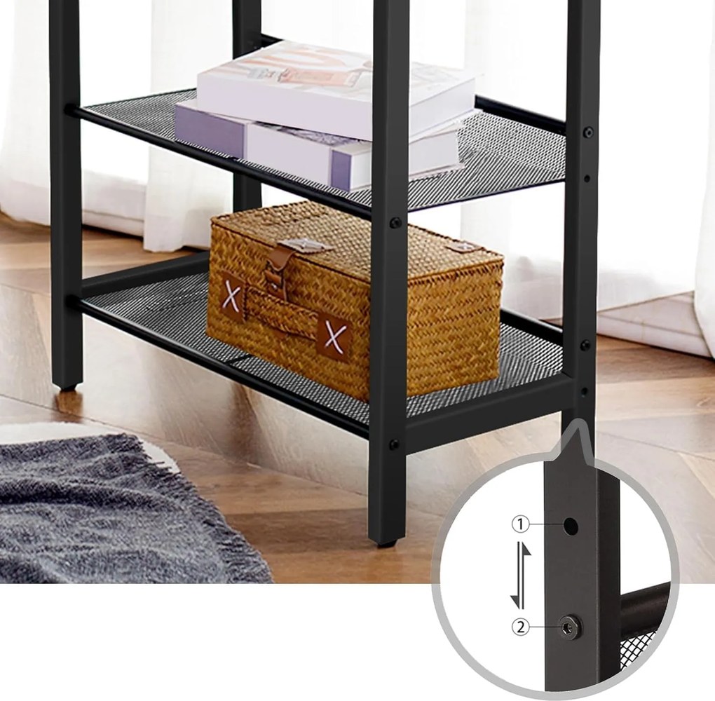 Odkladací stolík Vasagle Fioras 60 cm čierny/hnedý