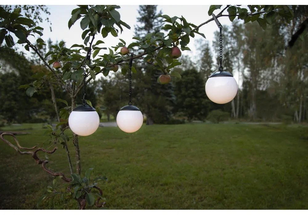 Súprava 3 závesných vonkajších solárnych svetiel Star Trading Globus, ø 10 cm