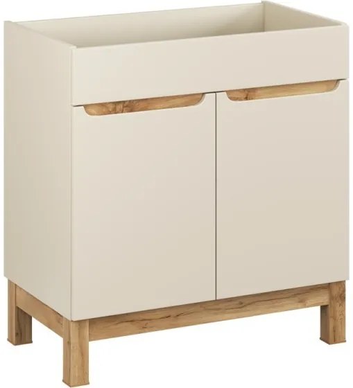 Koupelnová sestava Bali Nature s deskou a skříňkami 80 cm kašmírová/dub wotan