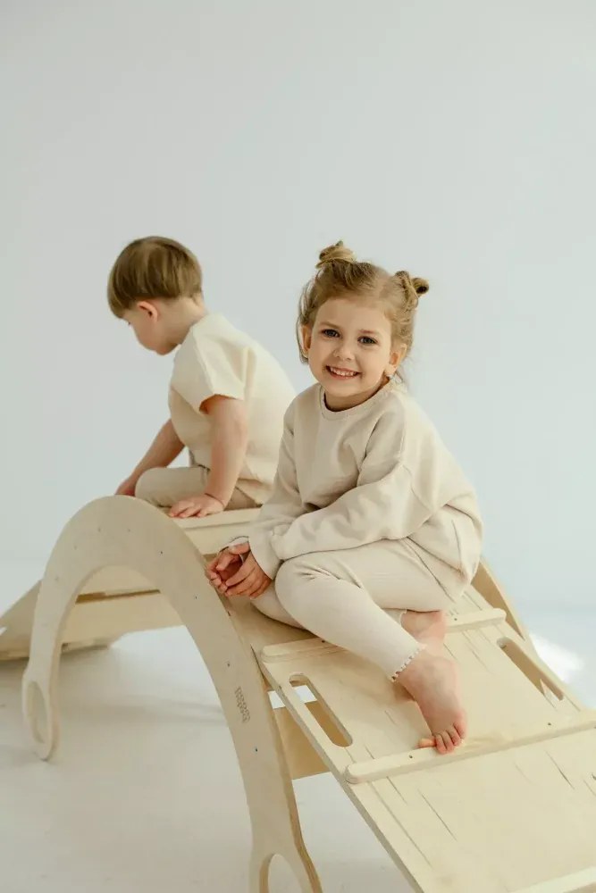 Lezecká súprava 3v1 stredná – hojdačka, šmykľavka a lezecká stena Prírodná