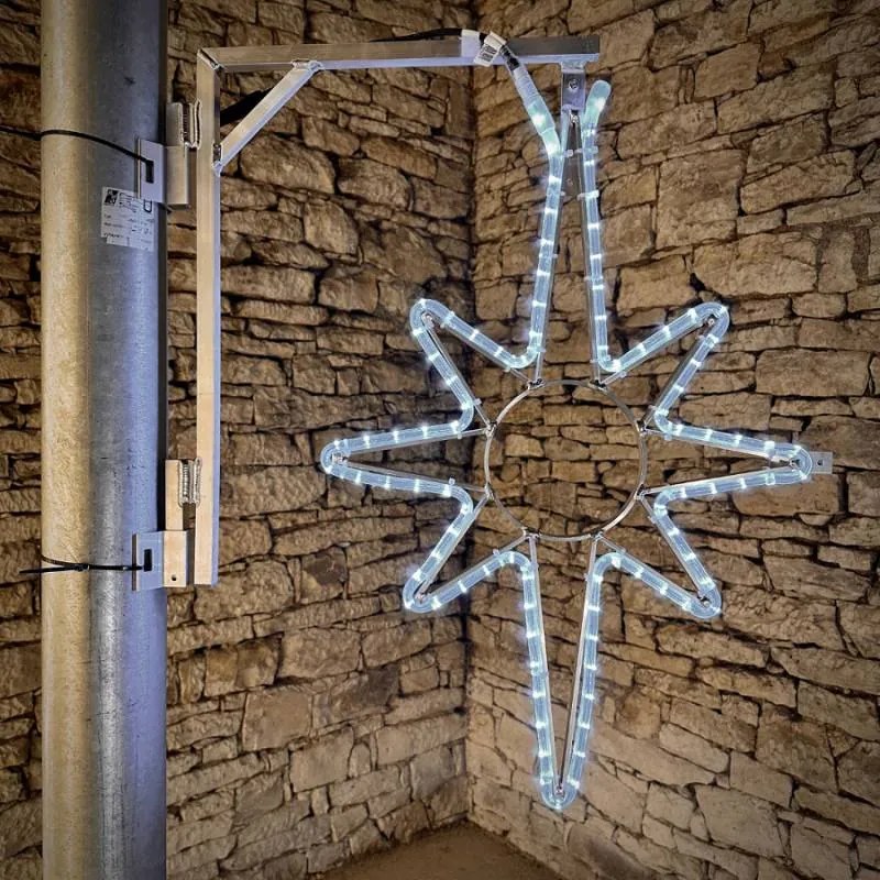 DECOLED LED svetlo s hviezdou pre VO, 39x51 cm, ľadovo biela