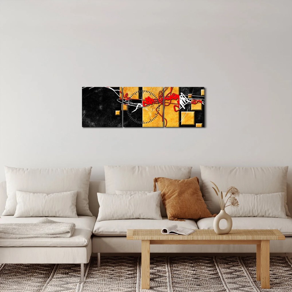 Abstraktný obraz - Tanečnice (s hodinami) (90x30 cm)