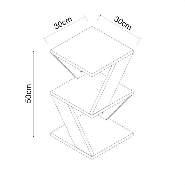 Odkladací stolík ALBENI 50x30 cm biela