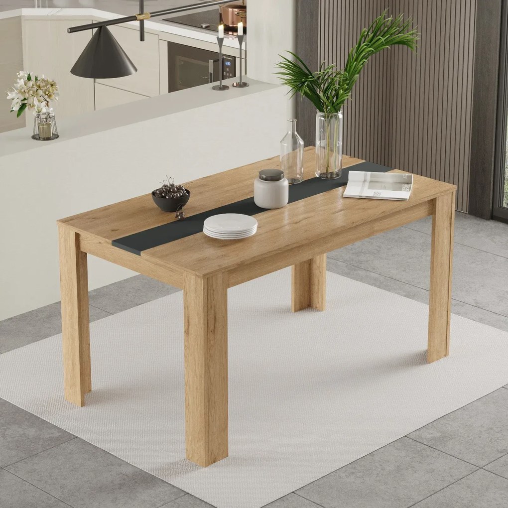 Obdĺžnikový jedálenský stôl Houseland Future 03 dub Castello/antracitovo sivý