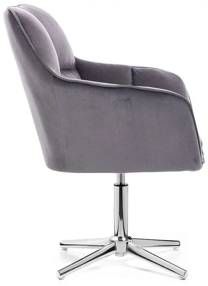 LuxuryForm DESIGN Kreslo AMALFI VELUR na striebornom kríži - tmavo šedé