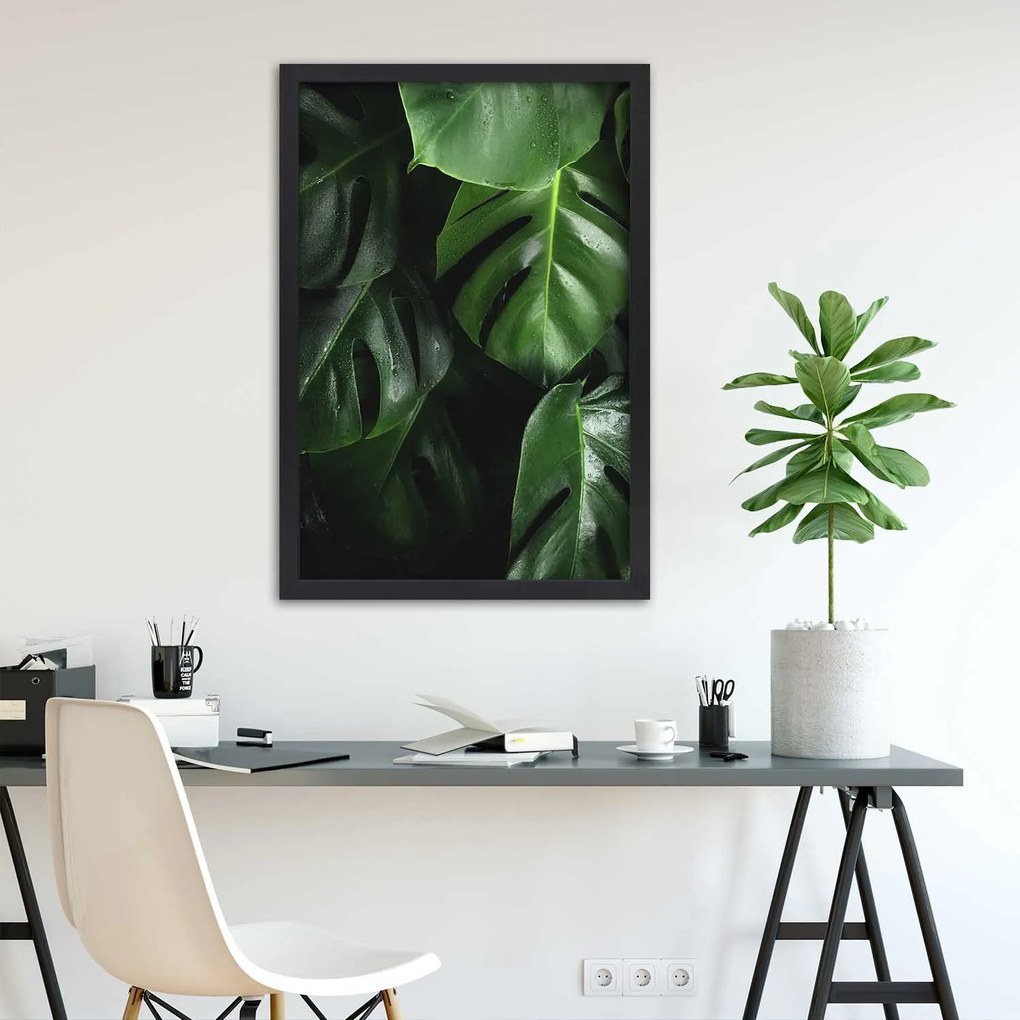 Gario Plagát Šťavnatá zelená Farba rámu: Čierna, Rozmery: 70 x 100 cm