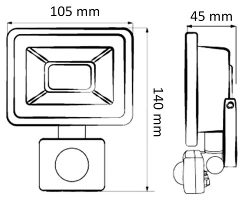 LED reflektor s pohybovým senzorom LED/20W/230V IP65