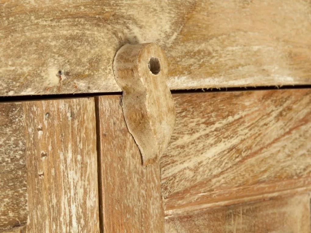 furniture-nabytek.cz - Masivní šatní skříň Patina z mangového dřeva, lakovaná, přírodní barva
