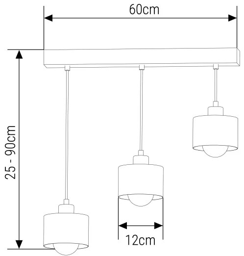 Luster na lanku 3xE27/35W/230V čierna/zlatá