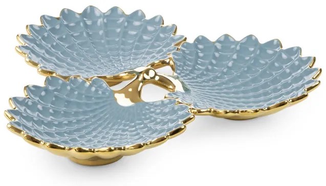 Dekoračný podnos HIRAL 3 01 modrý / zlatý