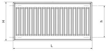 Malý doskový radiátor Rotheigner 33 500 x 2000 mm 4 bočné prípojky