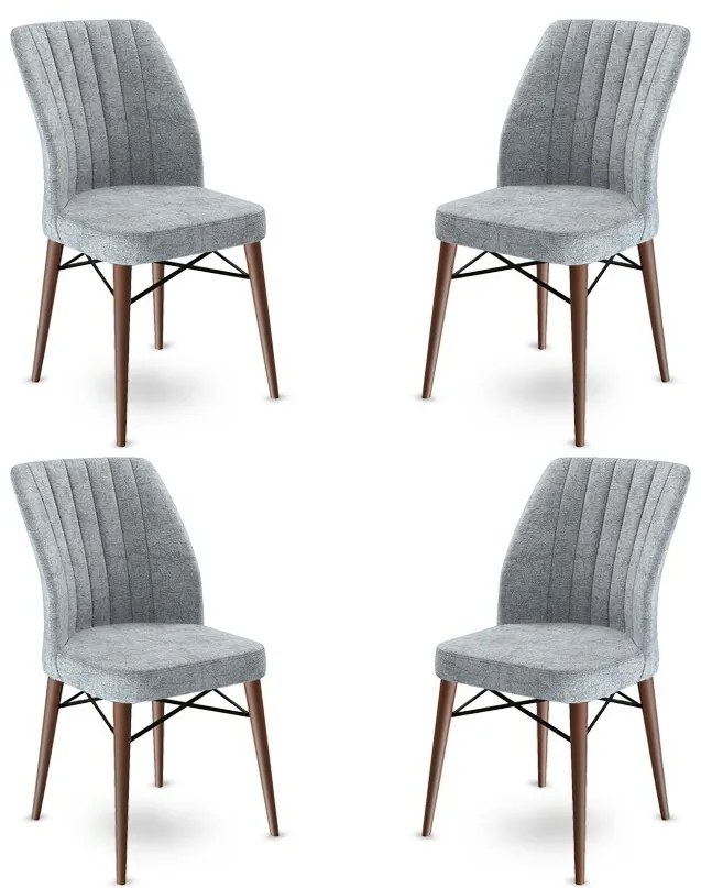 Súprava jedálenských stoličiek Flex Grey and Brown, 4 ks
