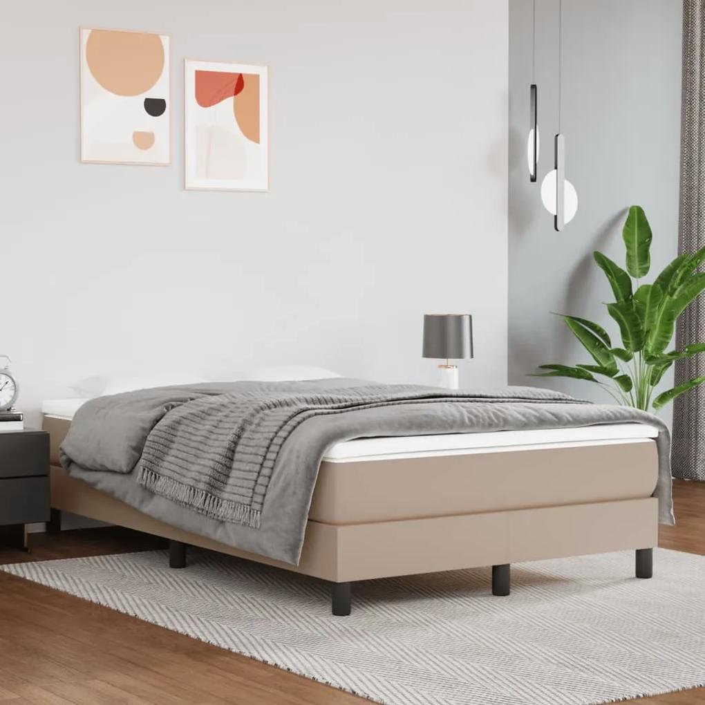 Boxspring posteľ s matracom kapučínová 120x200 cm umelá koža 3144254